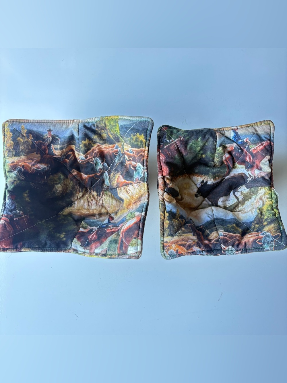 Cotton Microwave Hot Bowl Cozy Holders Soup Bowl Pothold Equestrian Country